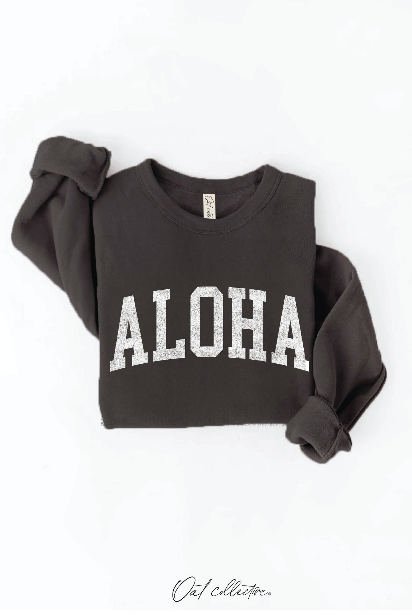 ALOHA Graphic Sweatshirt: BLACK