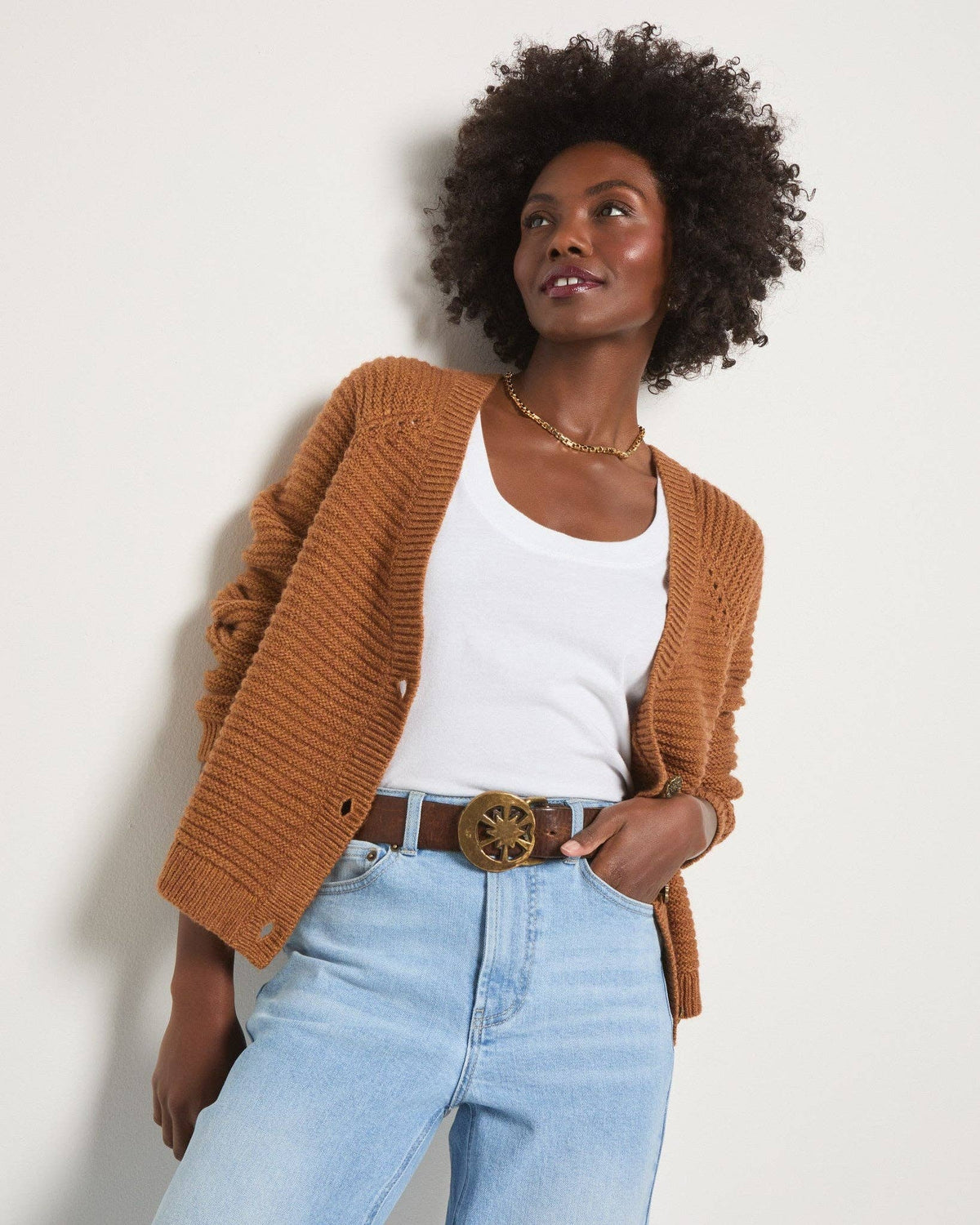 Seventy Eight and Sunny (SEAS) - Meadow Cardigan: Sea Grass / L
