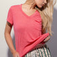 Urban Daizy - Rolled Sleeve V-Neck Pocket Tee: IVORY / S-2/M-2/L-2