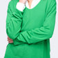 La Miel - JBS3122-V-neck Long Sleeve Lightweight Knit Top Christmas: Apple Green / S