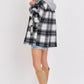 Classic Plaid Hooded Shacket: IVORY/BLACK