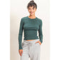HYFVE - Crew Neck Long Sleeve Top: DARK BROWN / S-M-L(2-2-2)