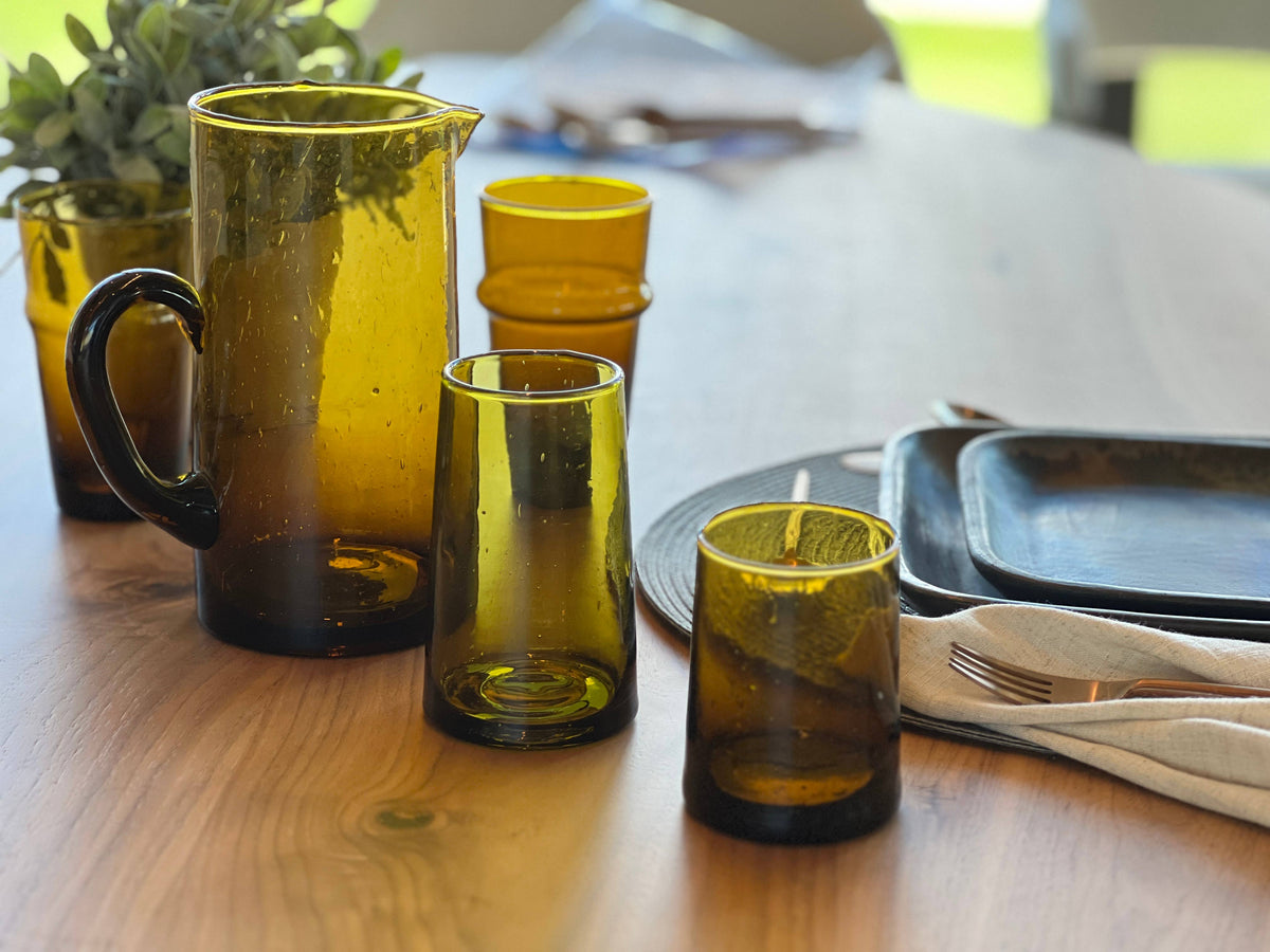 Verve Culture - Moroccan Cone Glassware Small - Amber: Amber