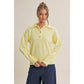 in february - MORNING LIGHT UPLIFTING SOFT PASTEL POLO SWEATER TOP: BUTTER YELLOW / M