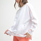 Vintage Stitch Cotton Sweatshirt: WHITE/WATERMELON