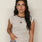 Indie & Co. | Women's Apparel - Serena Stripe Loose Tank Top - Brown | Tank Top | Loose Fit: Rayures marron / 95 % coton+5 % élasthanne / XL