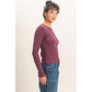 HYFVE - Crew Neck Long Sleeve Top: DARK BROWN / S-M-L(2-2-2)