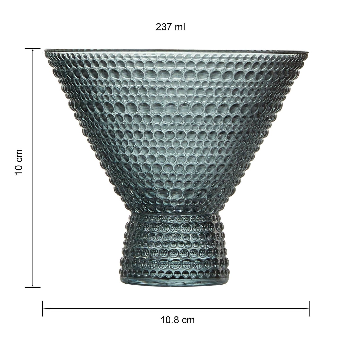 The Wine Savant /  Khen Glassware - Beaded Stemless Martini Drinking Glasses Set, Set of 6, 11oz