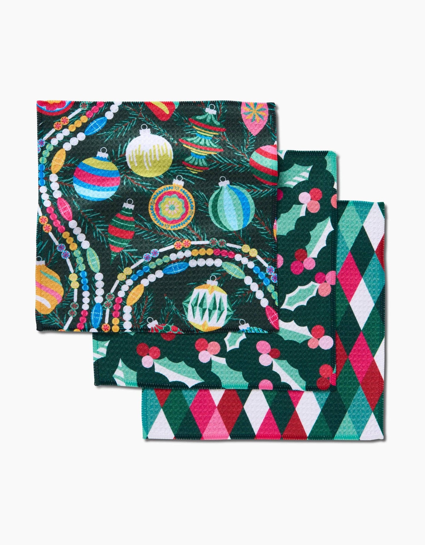 Geometry - Retro Holly Dishcloth Set