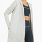 Open Front Longline Hoodie Cardigan: MARSH