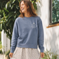 Scripted Pearl | Christian Apparel & Gifts - Grace Embroidered Comfort Colors Mid-Length Fall Sweatshirt: Espresso / S