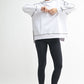 Vintage Stitch Cotton Sweatshirt: WHITE/ BLACK