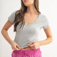 Organic Cotton Fit V-Neck Short Sleeve Shirt: WHITE