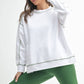 Vintage Stitch Cotton Sweatshirt: WHITE/ BLACK