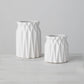 Geometric White Vase Decor:  Set of 2