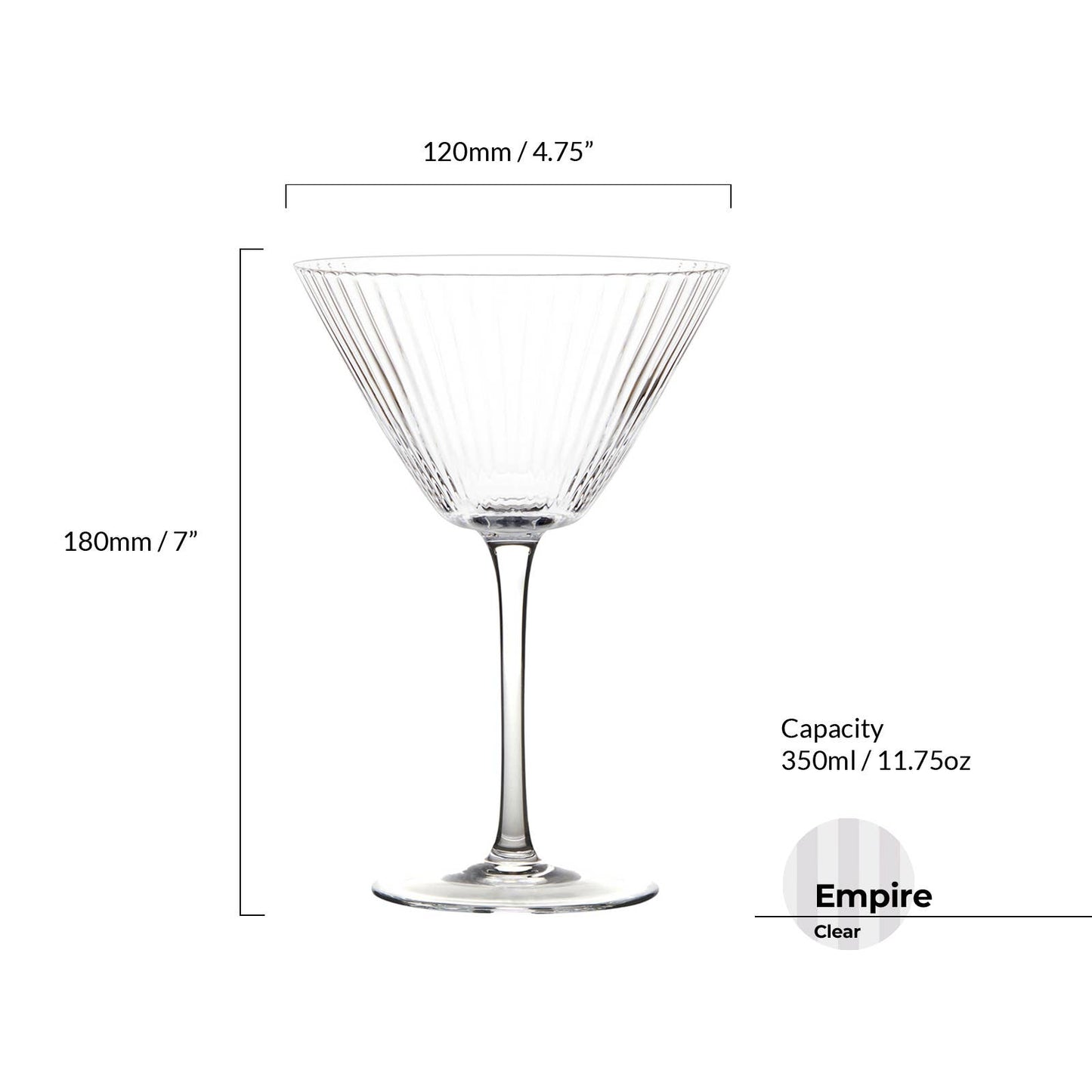 Empire Clear Cocktail Glasses: Set of 2