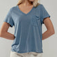 Urban Daizy - Rolled Sleeve V-Neck Pocket Tee: IVORY / S-2/M-2/L-2