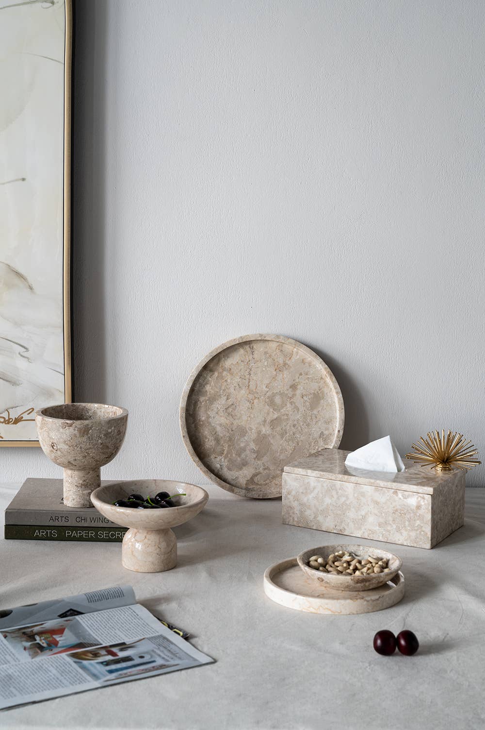 Marble Elegance Pedestal Bowl:  7x7x4"