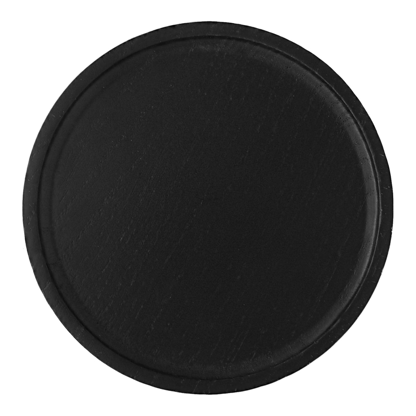 Black Round Wood Tray- 7x7x8