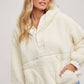 Sherpa Hoodie Pullover: CREAM