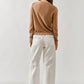 Aaron & Amber - AJT5092 RELAXED FIT ARGYLE SWEATER CARDIGAN: TAUPE / L