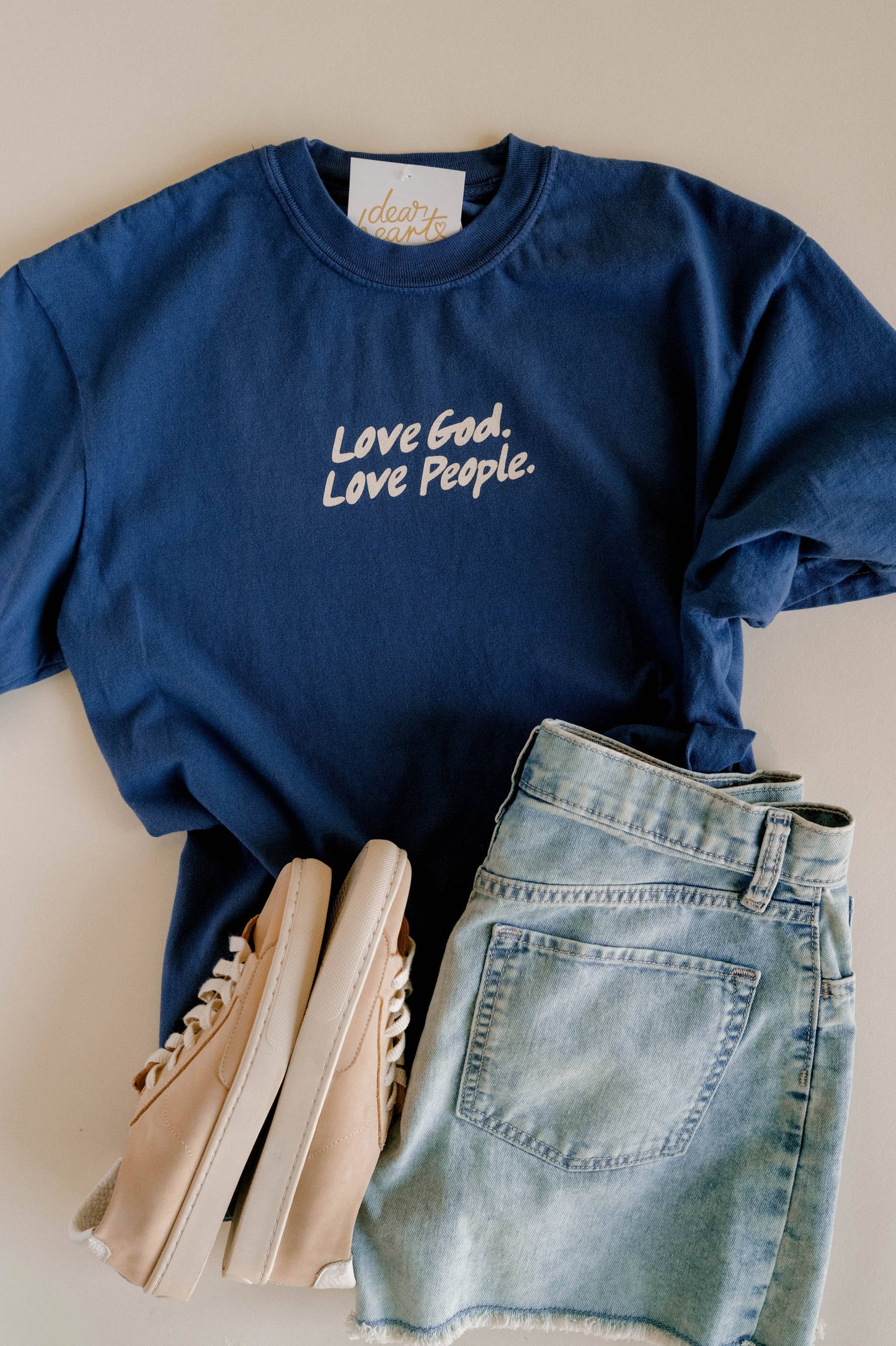 Love God Love People Tee- CLASSIC BLUE
