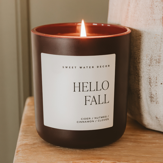 Candle: Hello Fall 15 oz Candle, Matte Jar