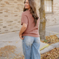 Indie & Co. | Women's Apparel - Maya Mock Neck Sweater-Brown | Batwing Sleeves | Casual Top: Coffee / 55%Acrylic+45%Cotton / XL