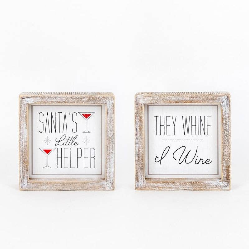 Wood frame sign (WINE) Christmas Decor