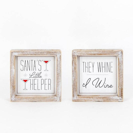 Wood frame sign (WINE) Christmas Decor