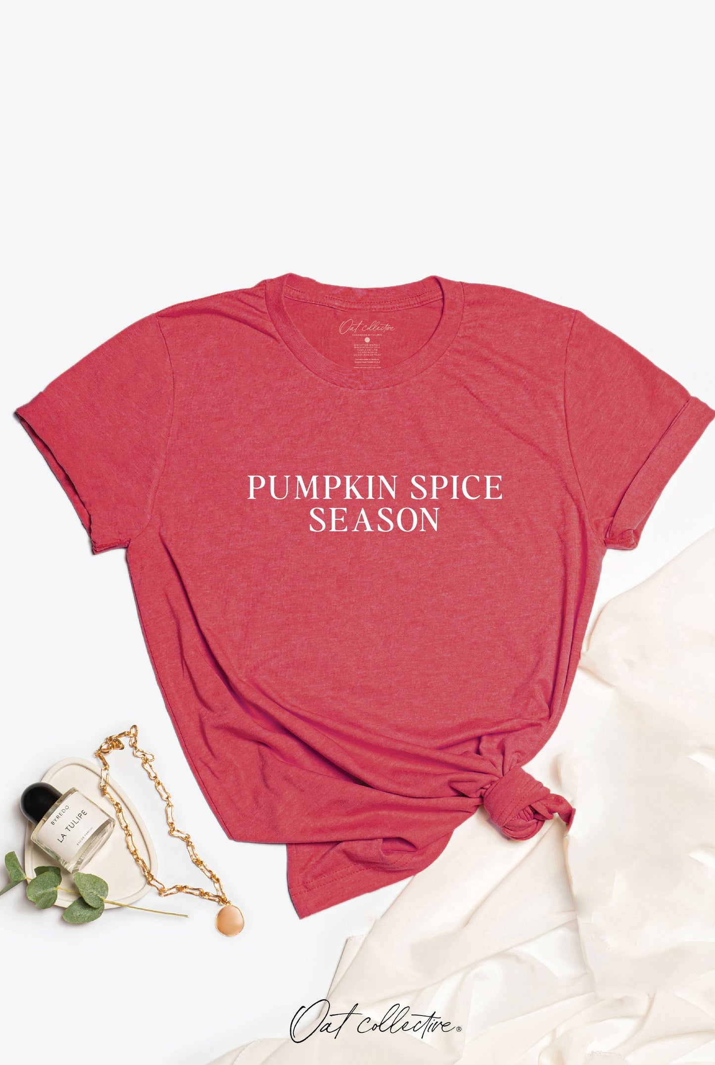 PUMPKIN SPICE SEASON Graphic T-shirt : HEATHER MUSTARD