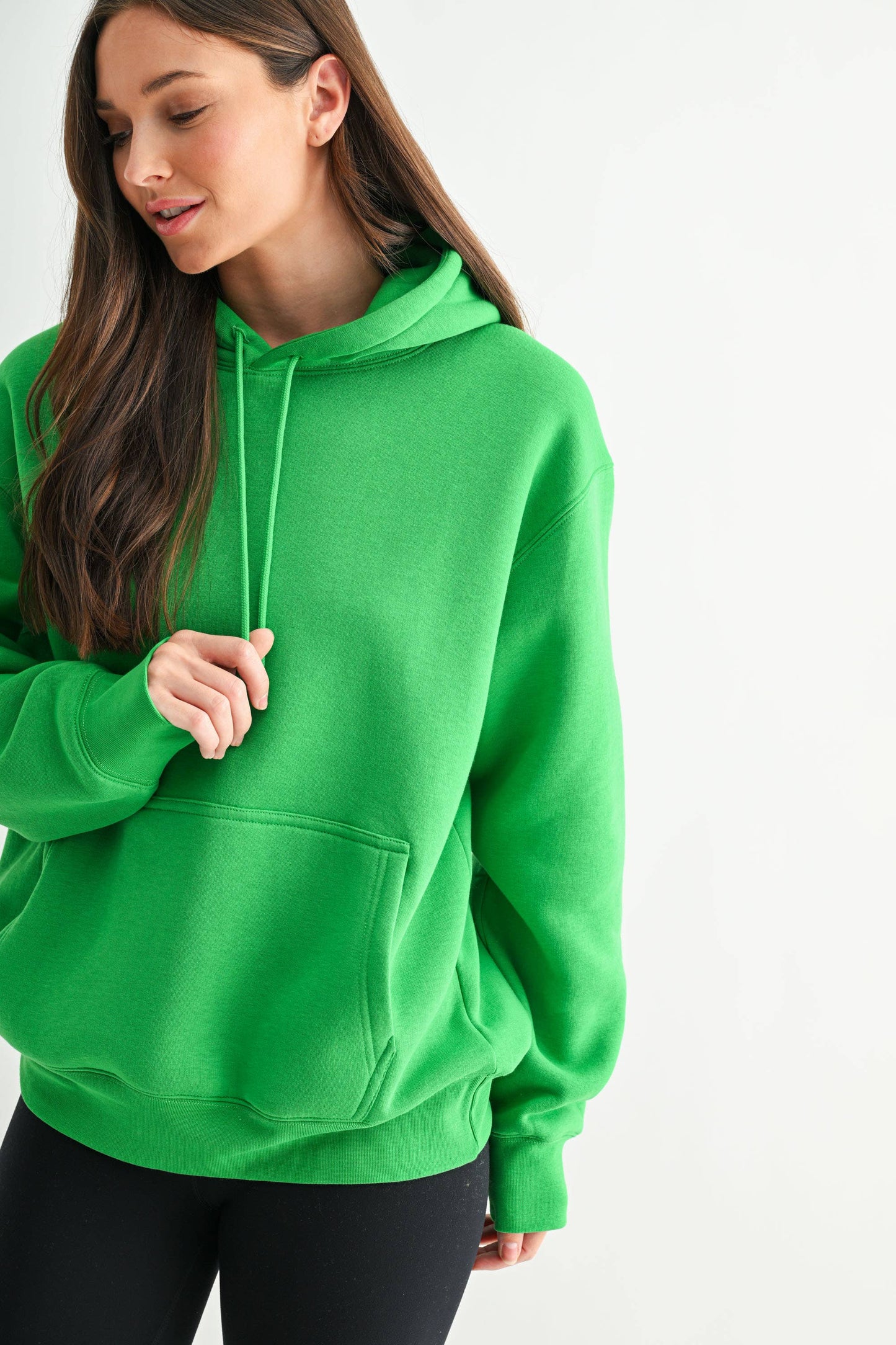 Cotton Blend Drop Shoulder Hoodie: HALOGEN BLUE