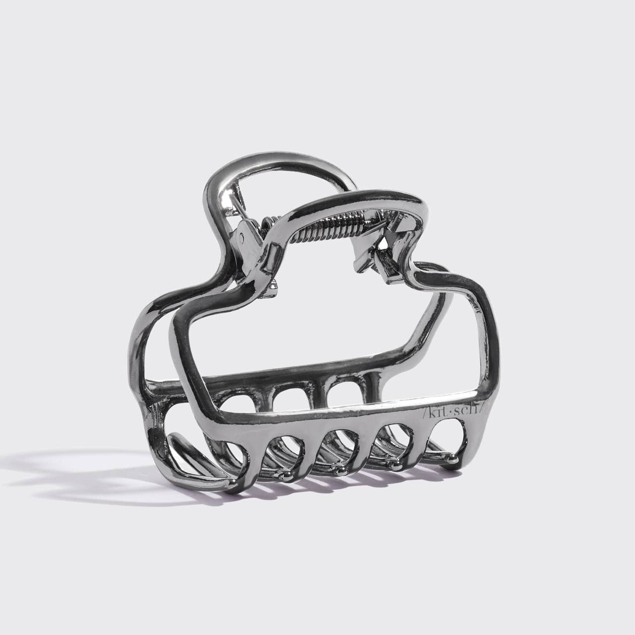 Metal Medium Open Shape Puffy Claw Clip - HEMATITE