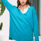 La Miel - JBS3122-V-neck Long Sleeve Lightweight Knit Top Christmas: Apple Green / S