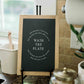 Wash the Plate | Wall Art: Black-White Text / Dark Brown Frame / 8 inches x 12 inches