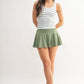 Classic Seamless Ribbed Tank Top: WHITE/MOSS