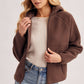 Bluivy - SOFT SHERPA FLEECE ZIPPER FRONT HOODIE JACKET: WINE / M