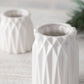 Geometric White Vase Decor:  Set of 2