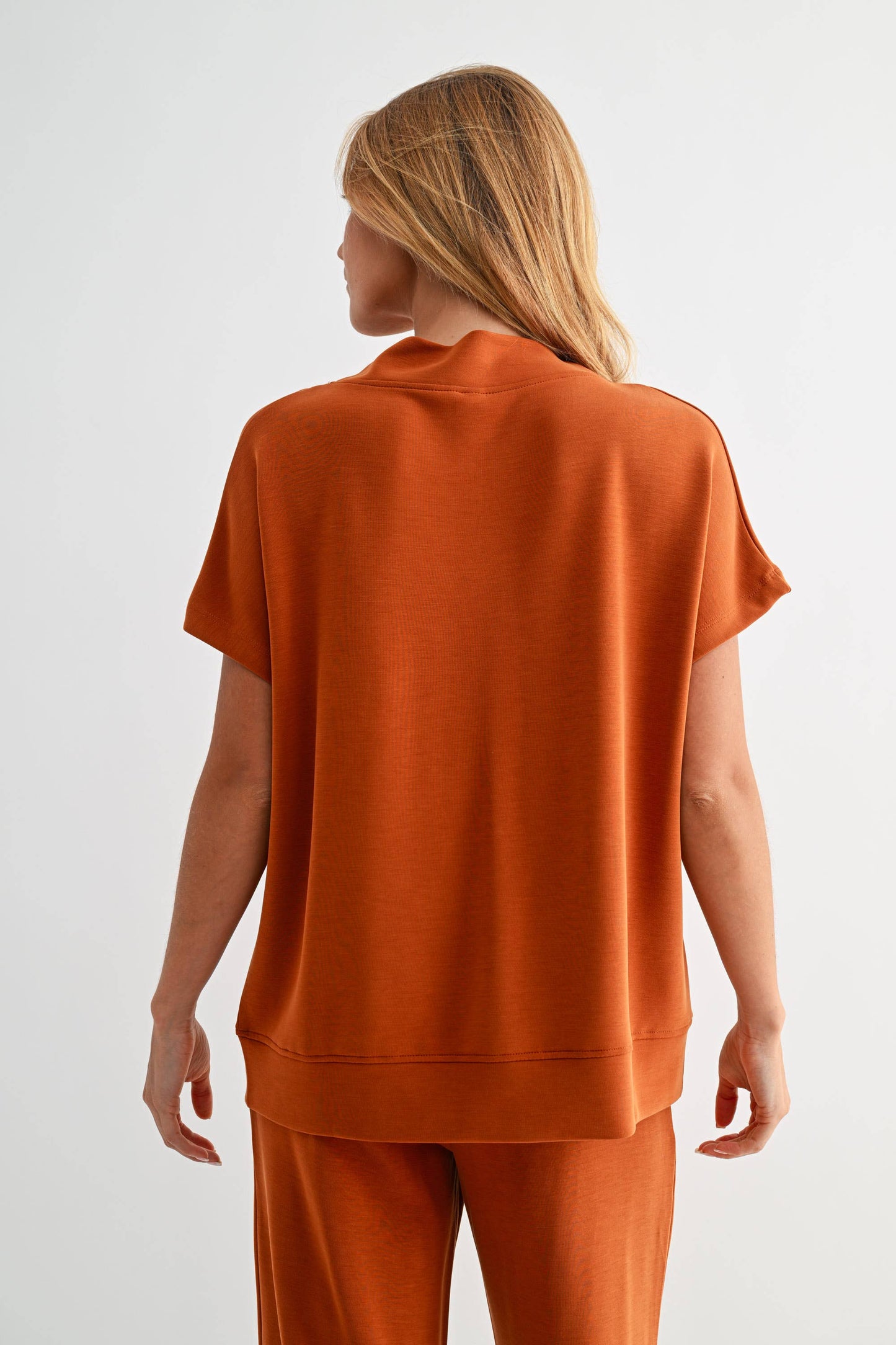 Laguna Cowl Neck Top: DARK PLUM