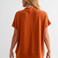 Laguna Cowl Neck Top: BURNT AMBER