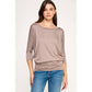 Heimious - 3/4 Dolman Sleeve Round neck Modal Jersey  Top, 2503: White / S