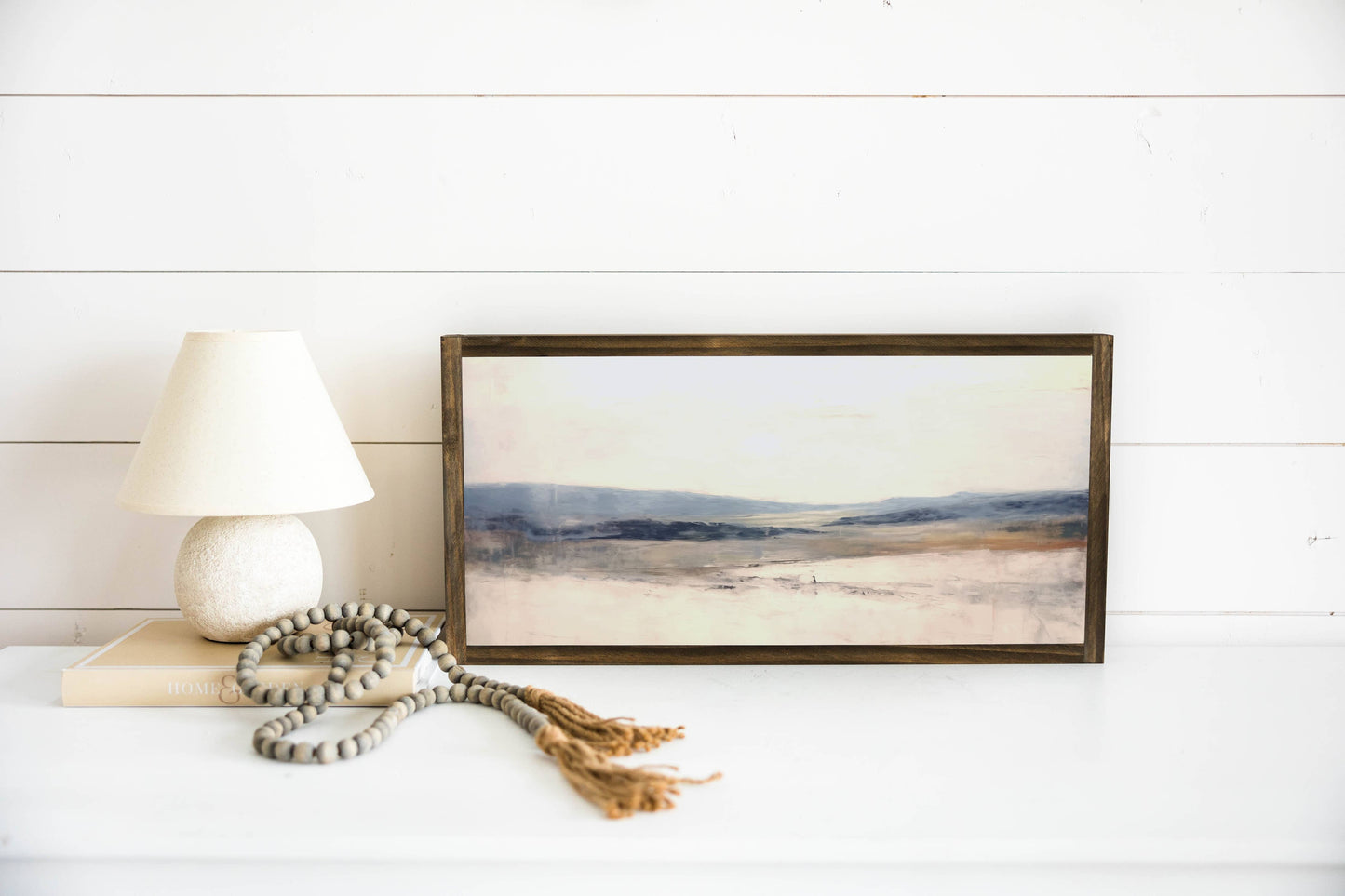 Blue Horizon: Light Brown Frame /36 inches x 18 inches