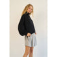 The GREii - Premium Terry Half-Zip Pullover with Adjustable Drawstring H: BLACK / M