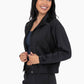 Mock Neck Zip-Up Active Jacket: BLACK