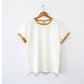 OAT COLLECTIVE - PREMIUM BASIC Ringer top: NATURAL/GREEN / S