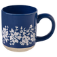 Mug: Blue Floral Stoneware Coffee Mug