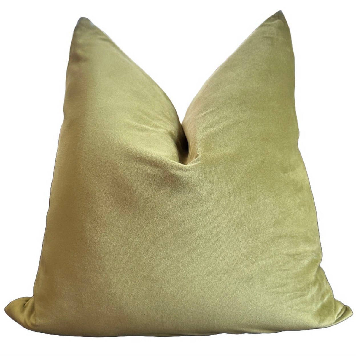 Rennah Collective - Mustard Green Velvet Pillow Cover: 22x22 Cover Only