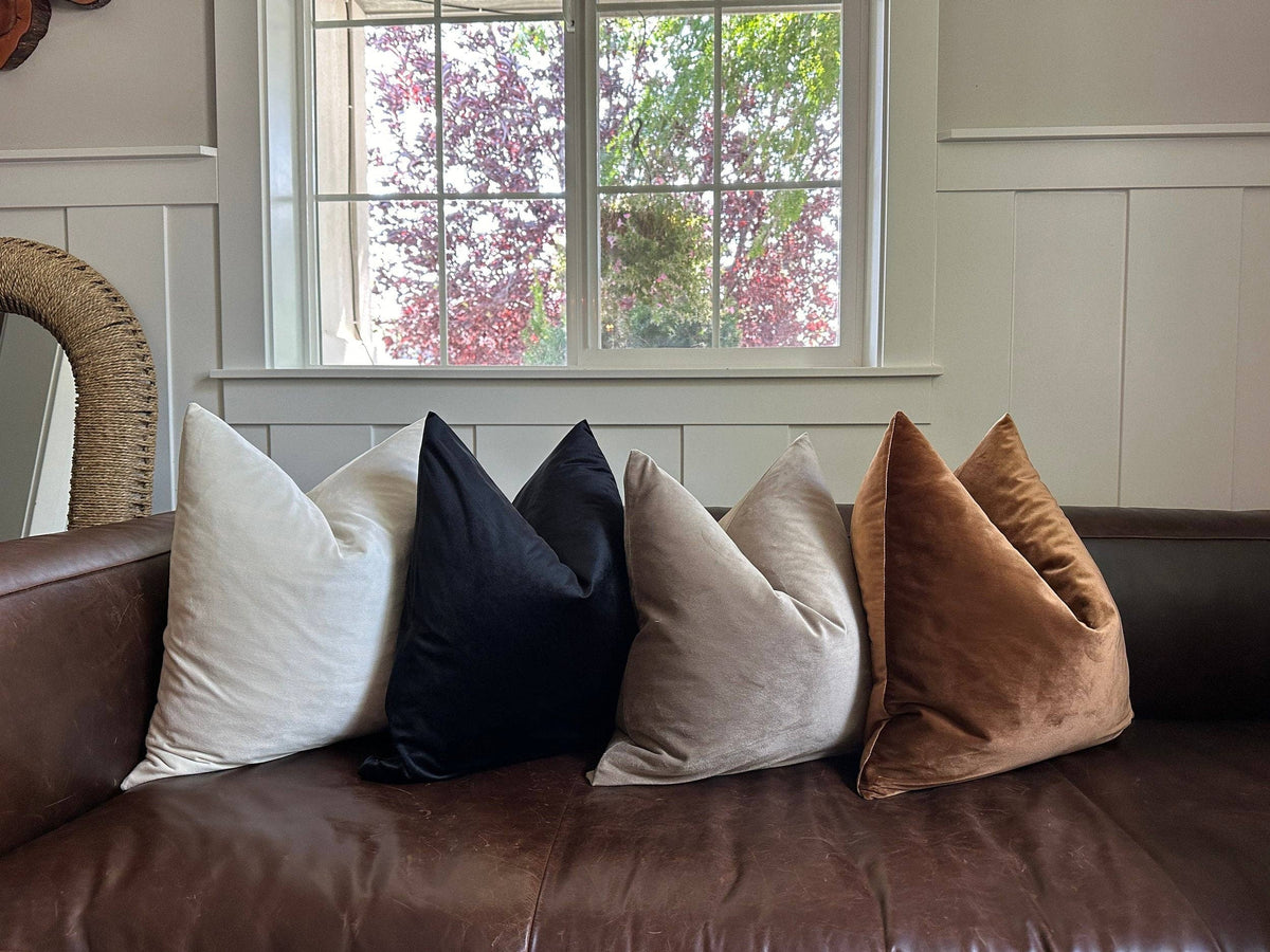 Rennah Collective - Pewter Velvet Pillow Cover: 22x22 Cover Only