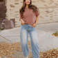 Indie & Co. | Women's Apparel - Maya Mock Neck Sweater-Brown | Batwing Sleeves | Casual Top: Coffee / 55%Acrylic+45%Cotton / XL