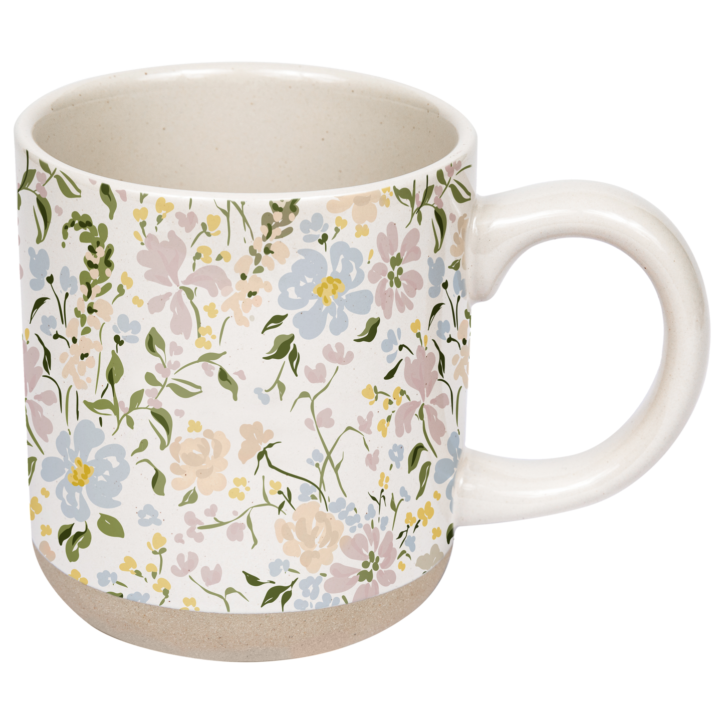 Mug: Floral Stoneware Coffee Mug